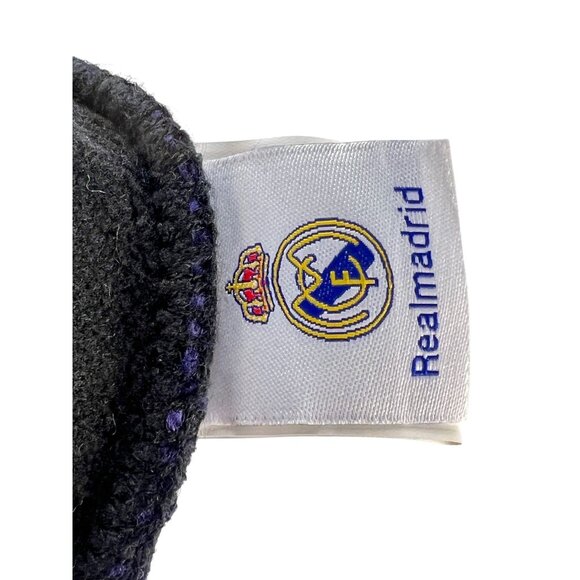 Real Madrid Knitted Winter Hat Pom Pom & Tassels Acrylic Blue Green Beanie Cozy - Picture 9 of 9